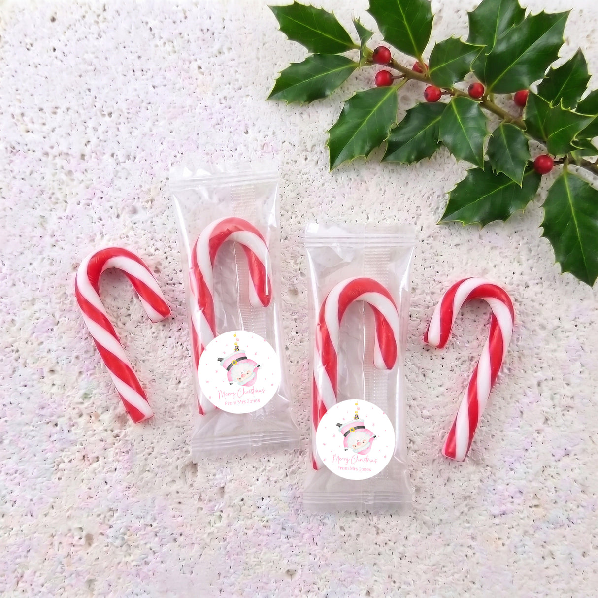 Silly Santa Personalised Mini Candy Canes