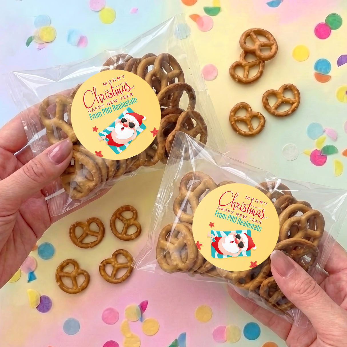 Sunbaking Santa Personalised Pretzel Bag