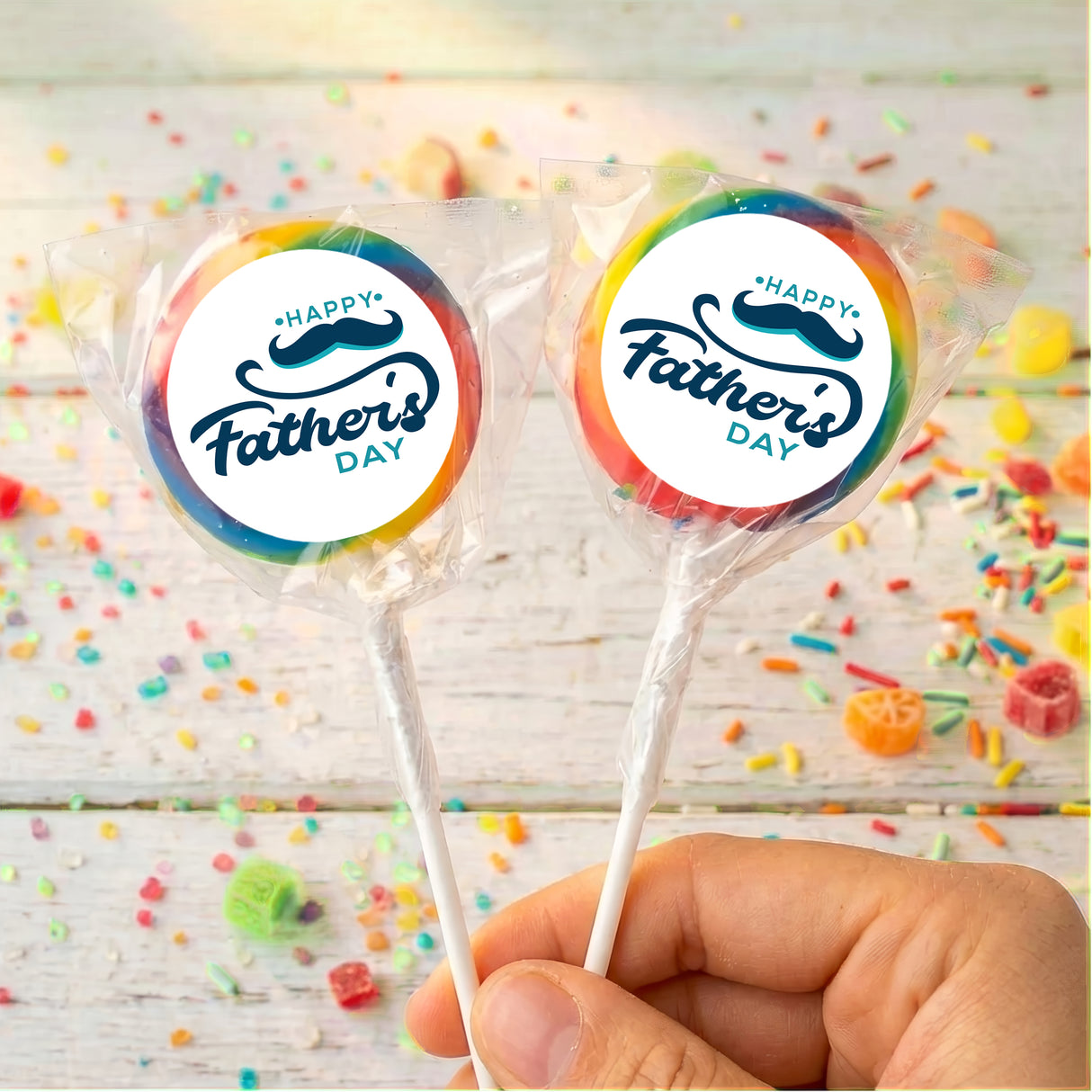 Moustache Fathers Day Personalised Lollipops