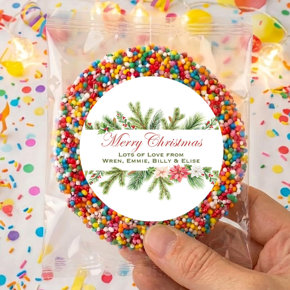Watercolour Christmas Personalised Giant Freckles