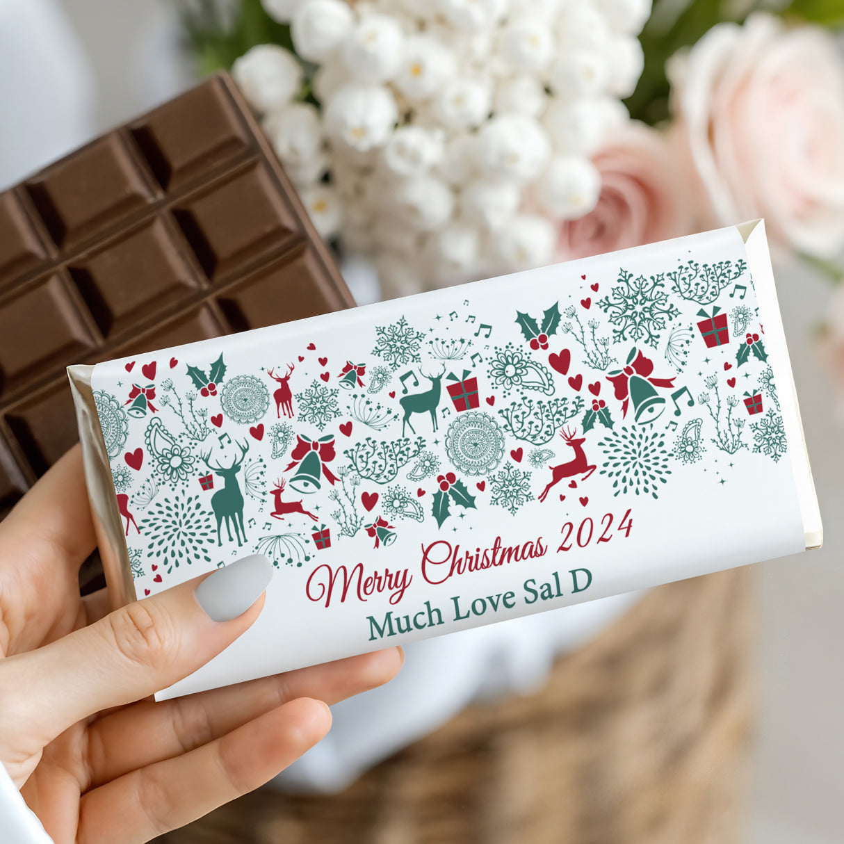 Green Red Christmas Chocolate Bar