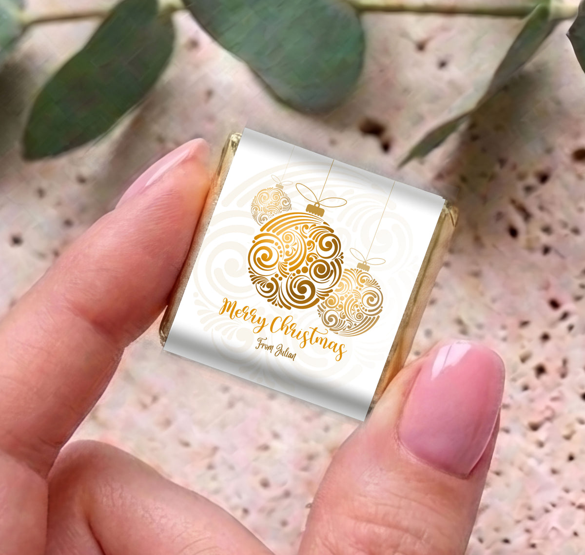 Christmas Gold Balls Personalised Mini Chocolates