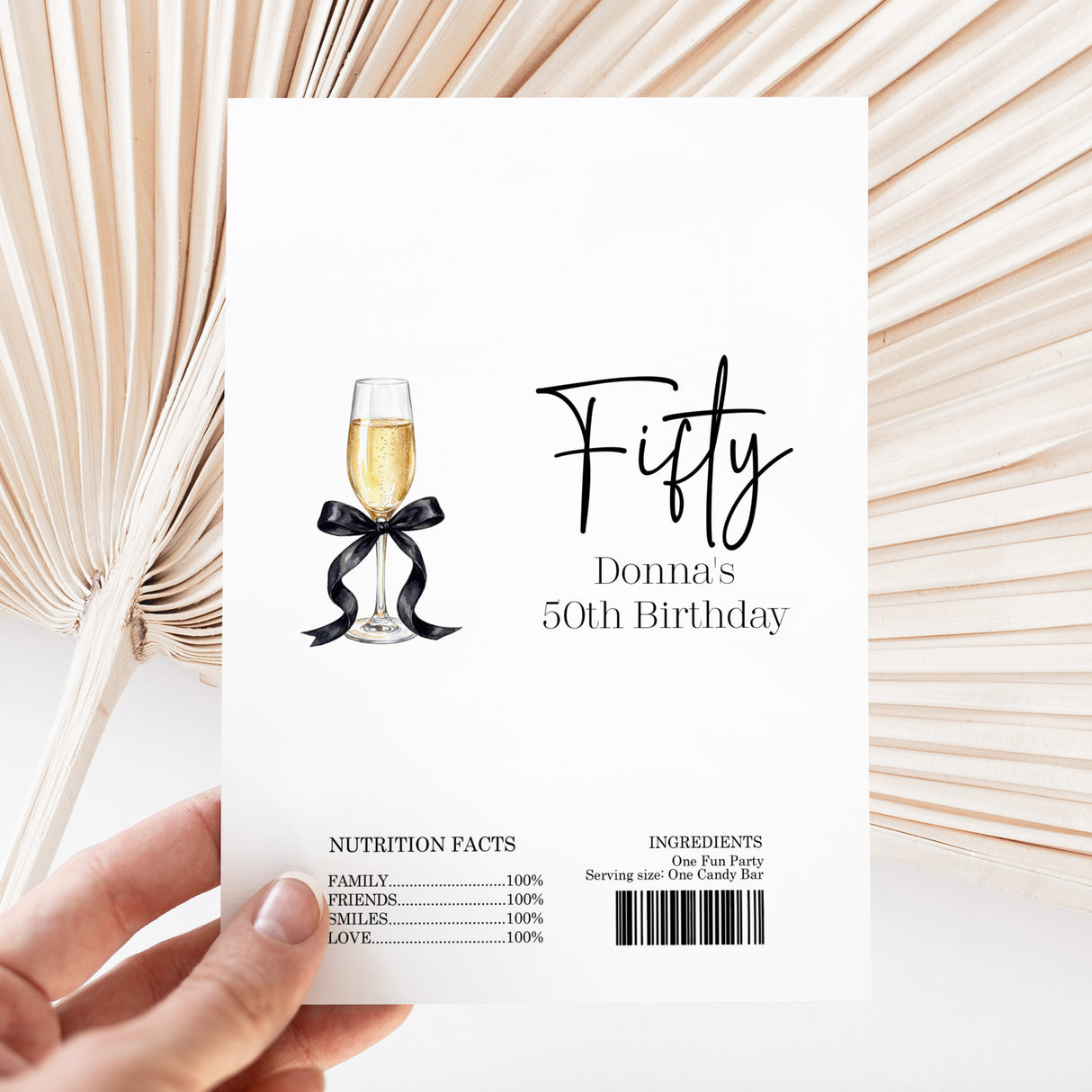 Champagne 50th Birthday Chocolate Wrapper DIY