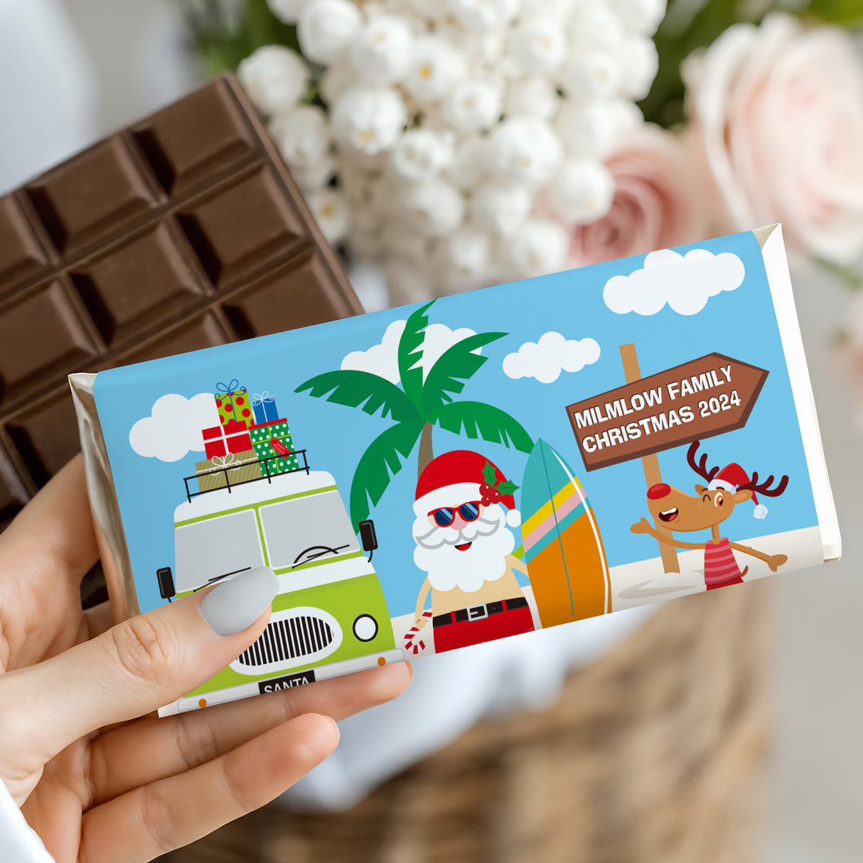 Surfing Santa Chocolate Bar