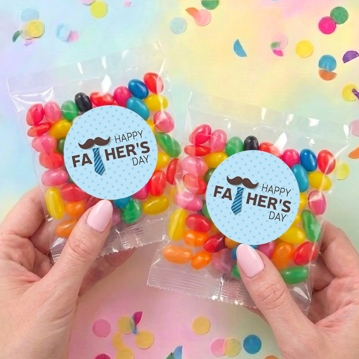 Tie Moustache Fathers Day Personalised Jelly Bean Bags