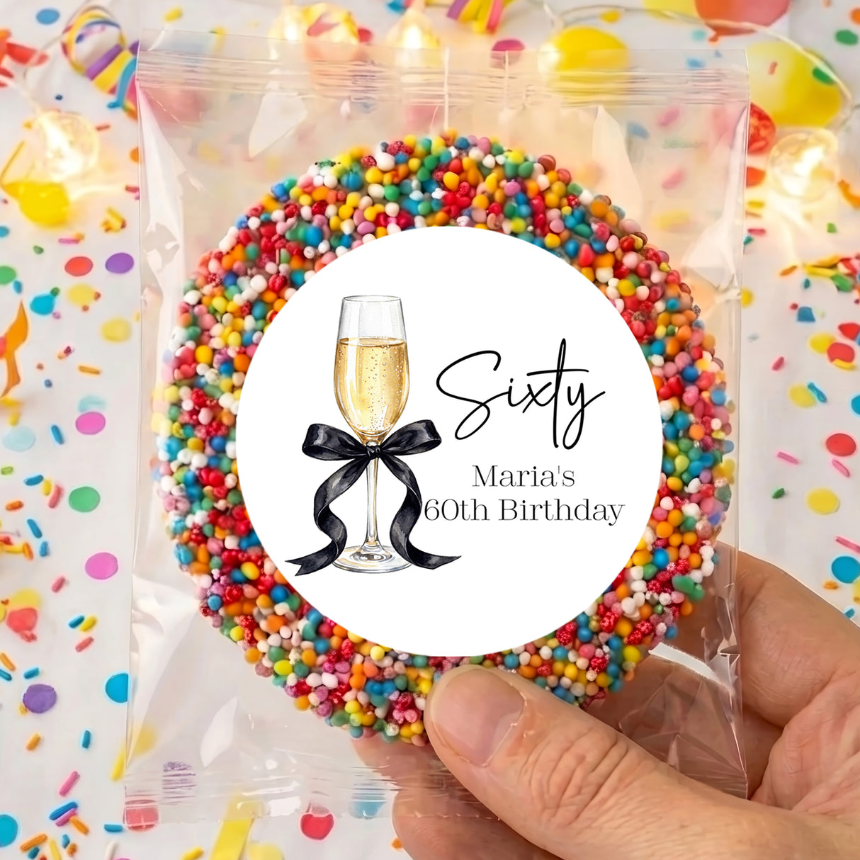 Champagne 60th Birthday Personalised Giant Freckles