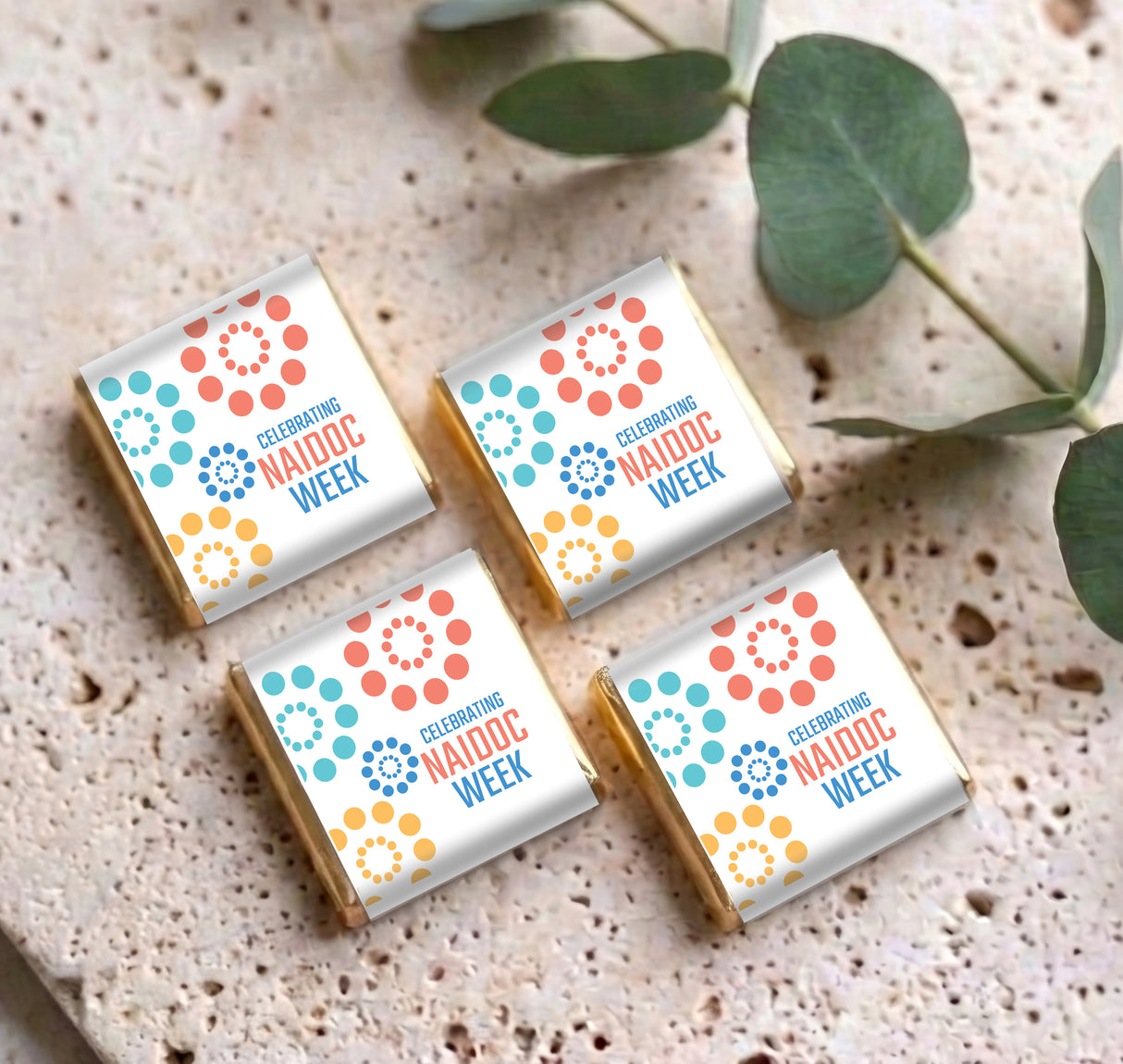 Naidoc Pastel Dots Personalised Mini Chocolates