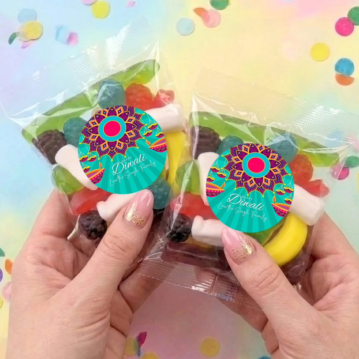 Bright Diwali Personalised Party Mix Lolly Bag
