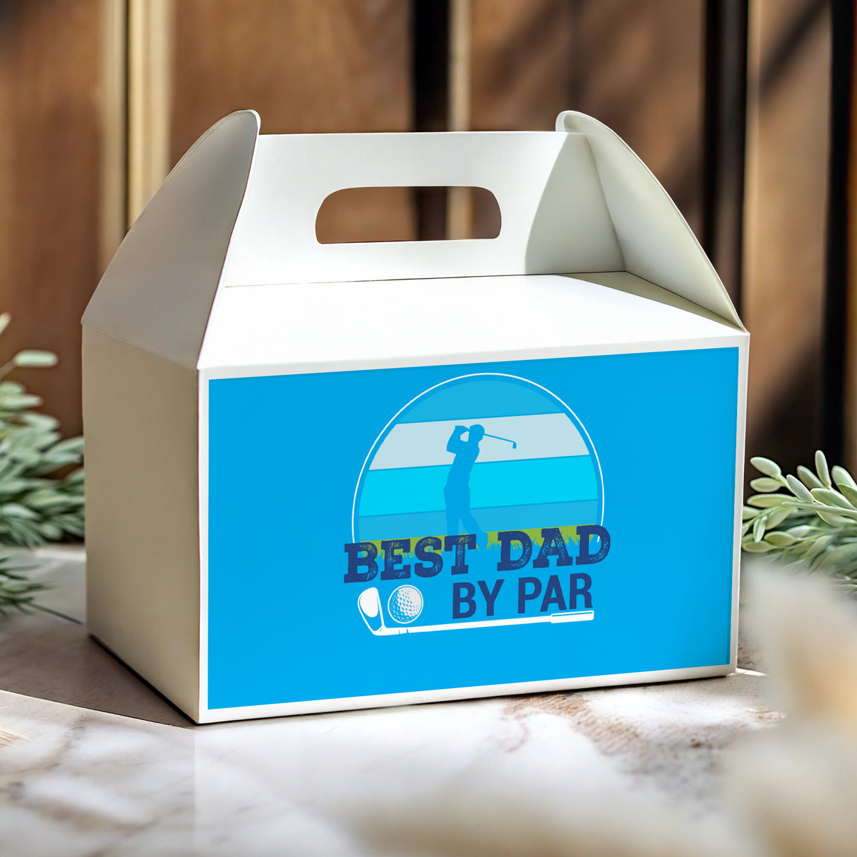 Best Dad By Par Golf Fathers Day Personalised Gable Favour Box
