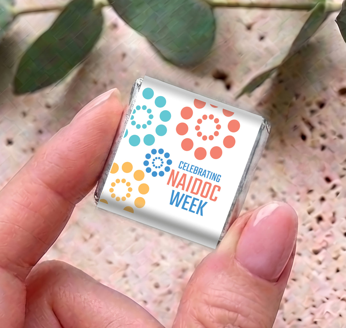 Naidoc Pastel Dots Personalised Mini Chocolates