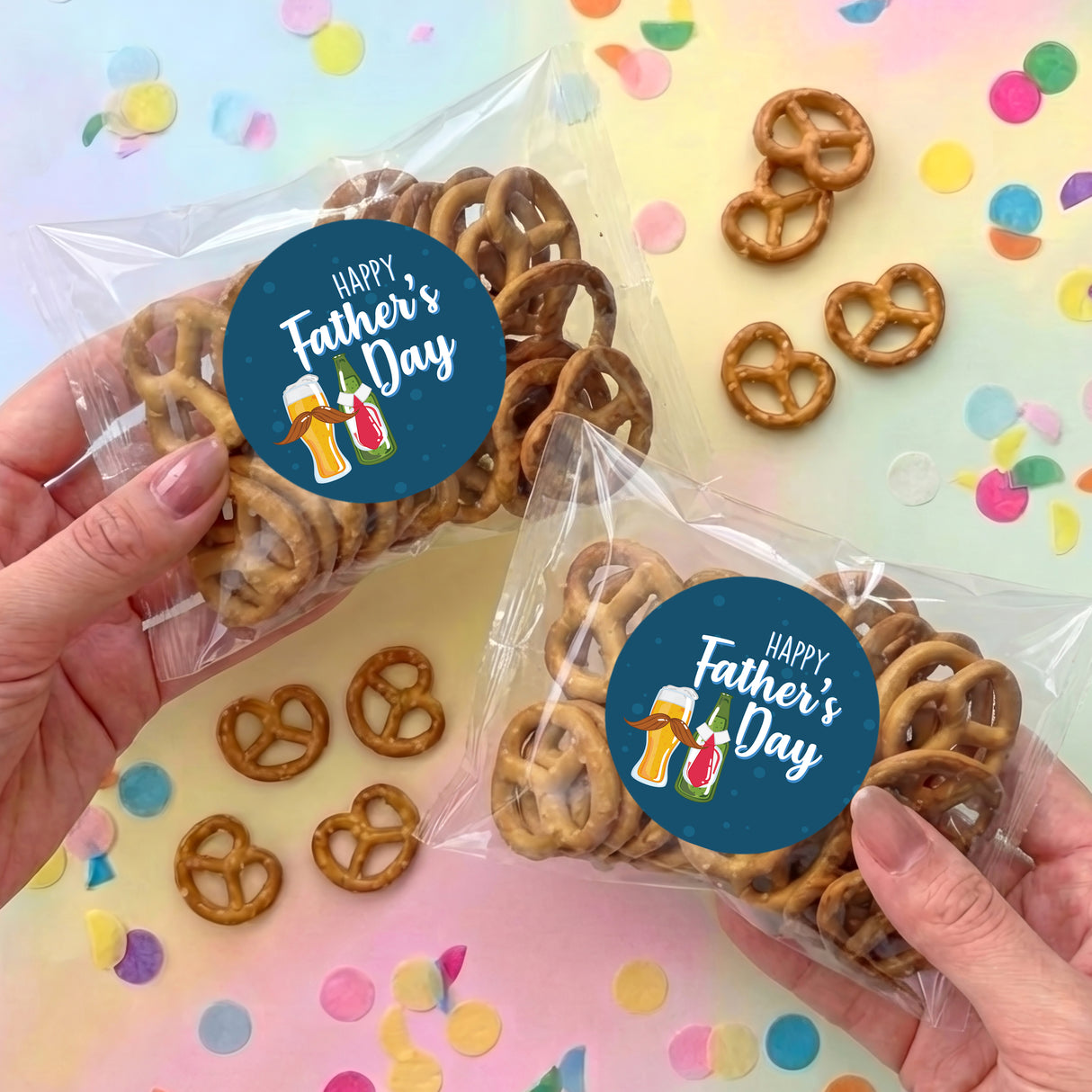 Fun Beers Fathers Day Personalised Pretzel Bag