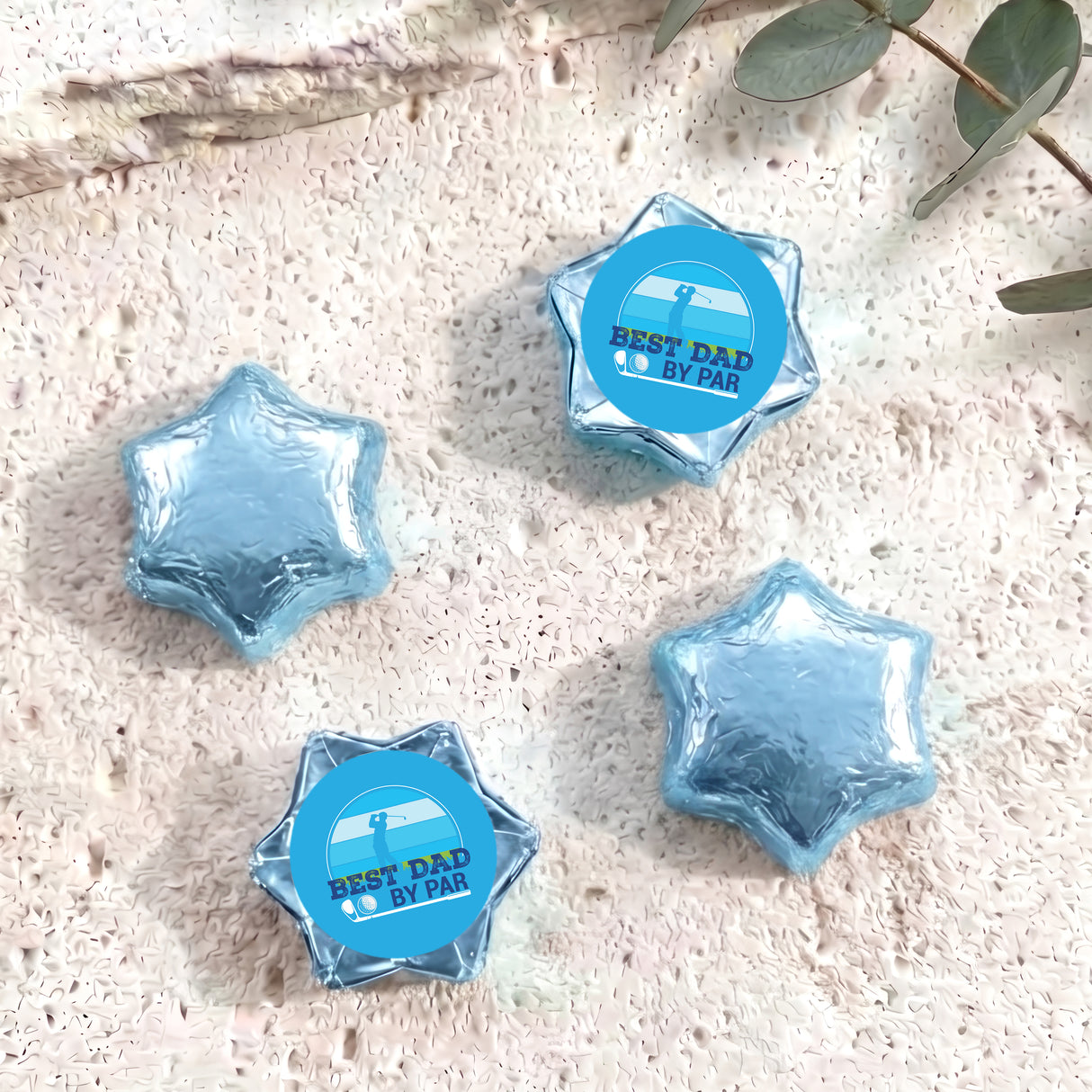Best Dad By Par Golf Fathers Day Personalised Foil Covered Chocolate Stars