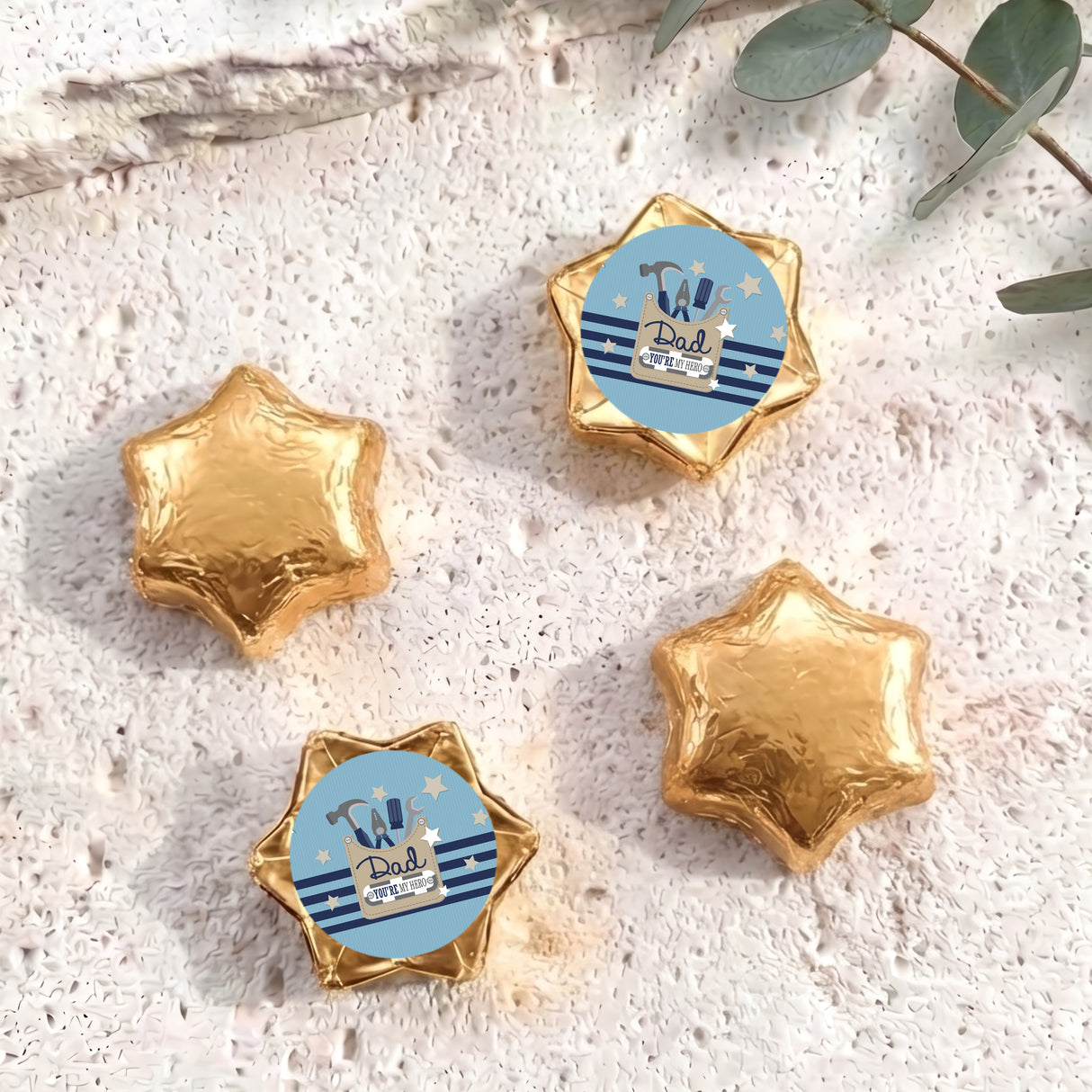 Fathers Day Tools Personalised Foil Covered Chocolate Stars
