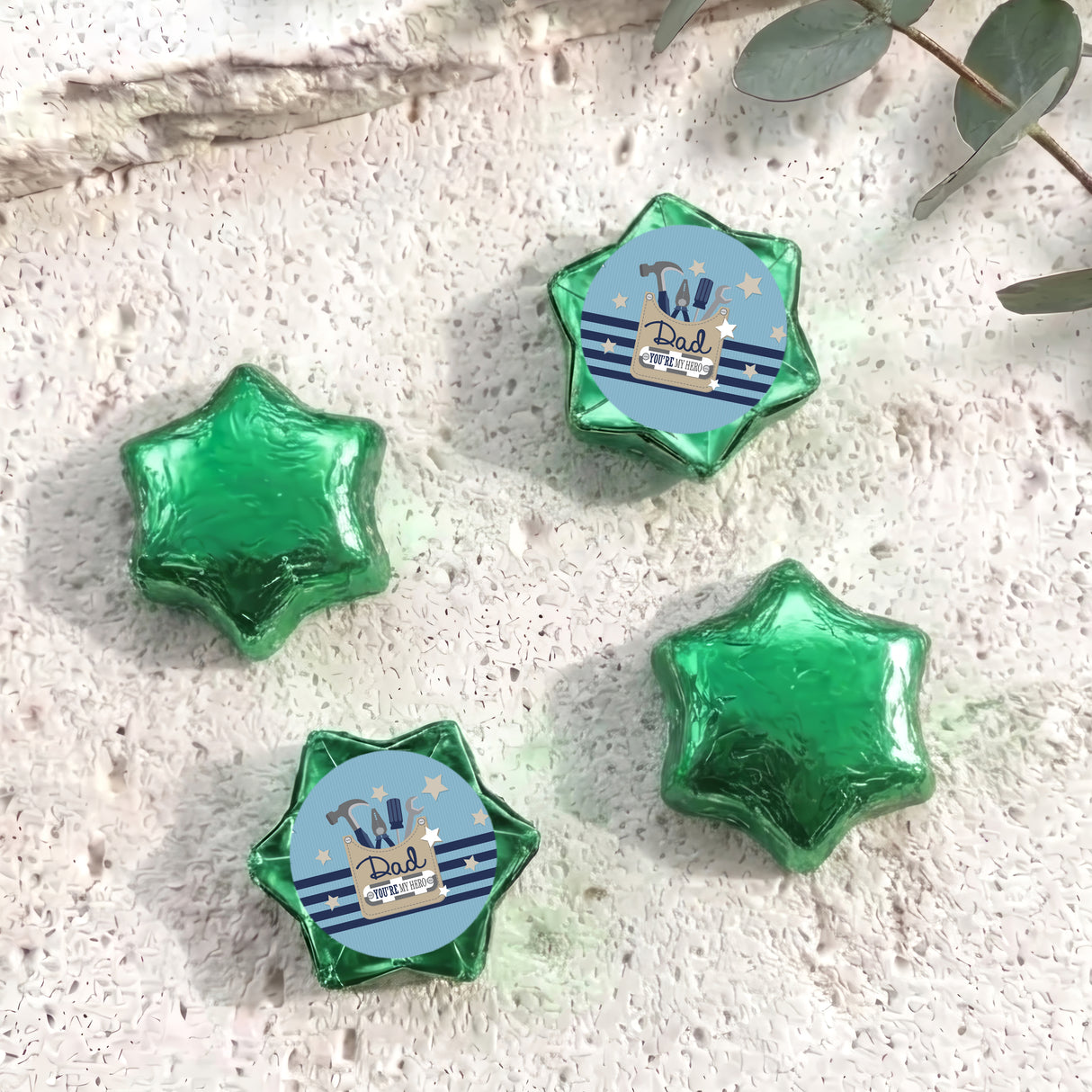 Fathers Day Tools Personalised Foil Covered Chocolate Stars