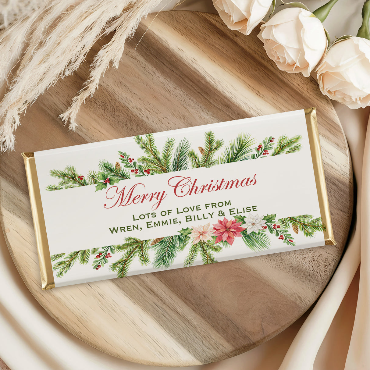 Watercolour Christmas Chocolate Bar