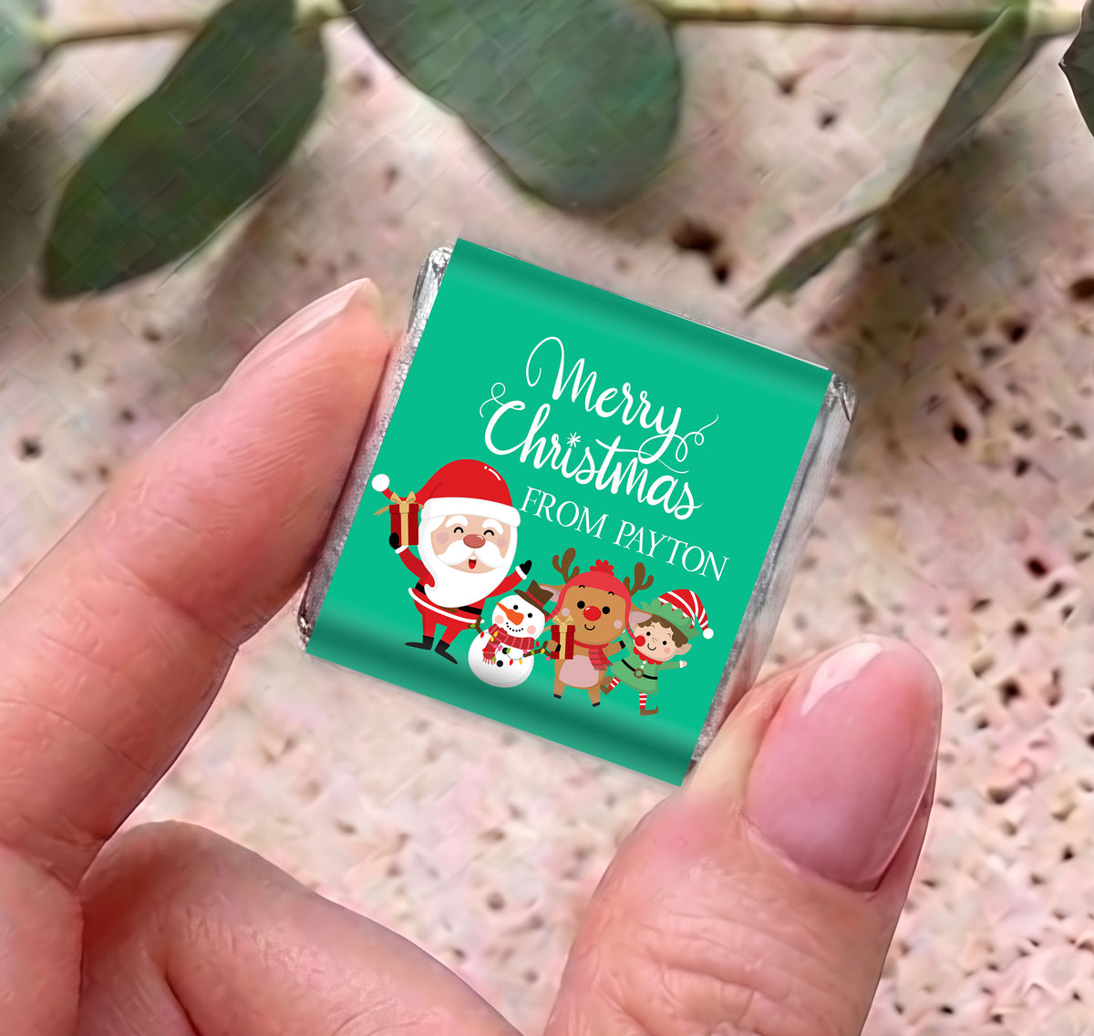 Merry Christmas Characters Personalised Mini Chocolates