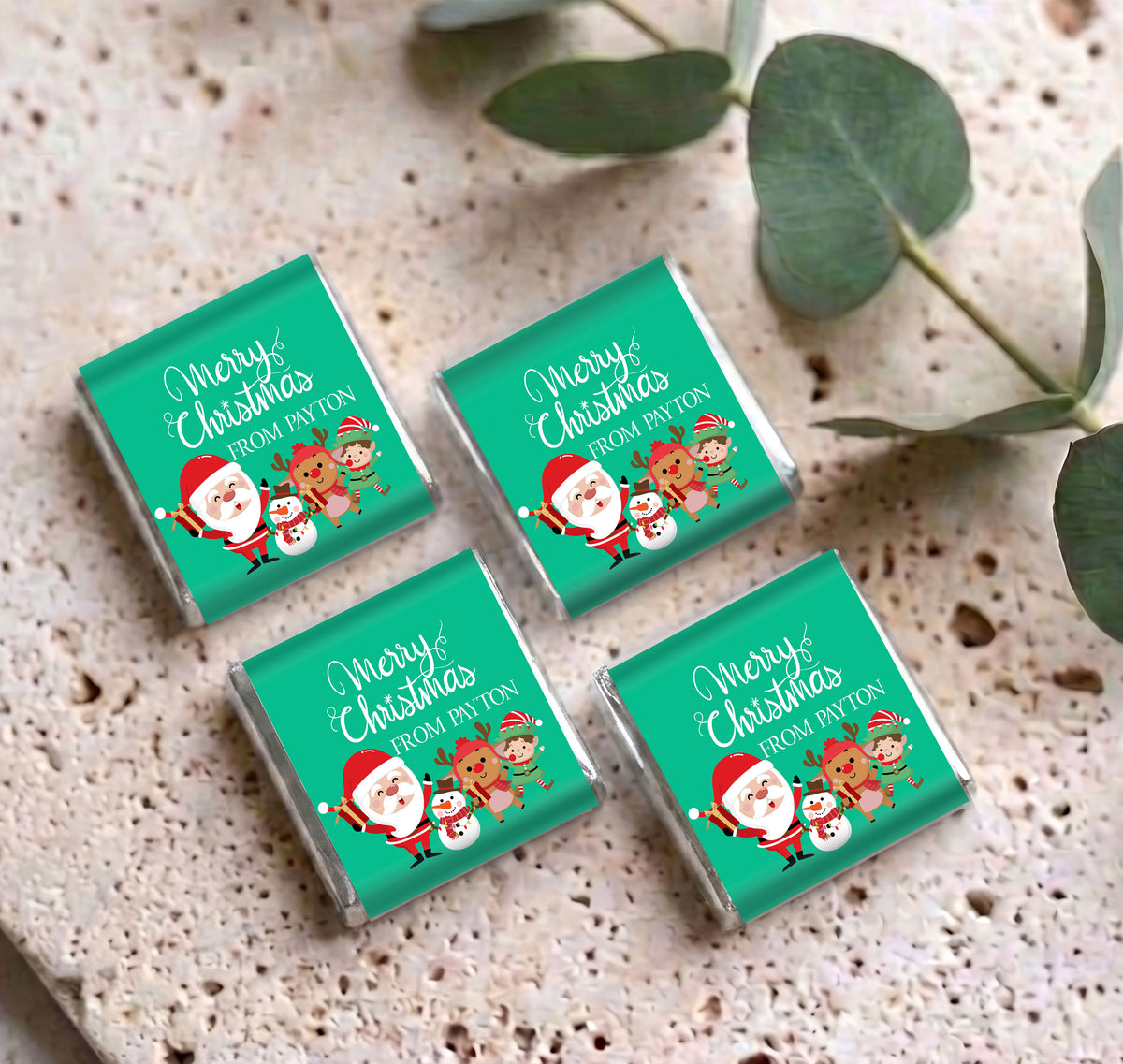 Merry Christmas Characters Personalised Mini Chocolates