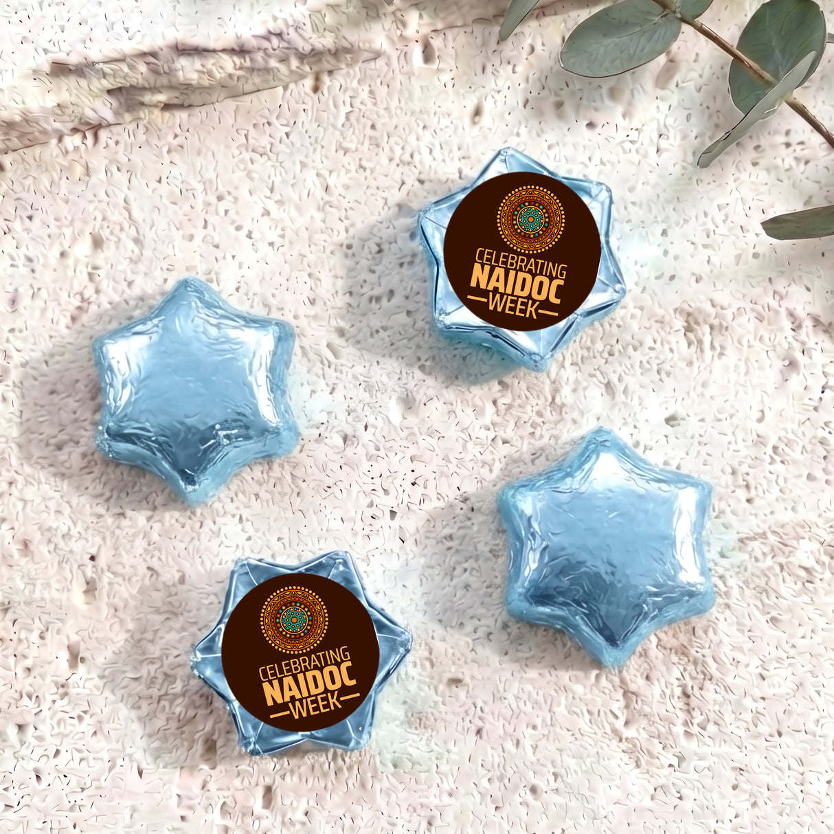 Naidoc Design 2 Personalised Foil Covered Chocolate Stars