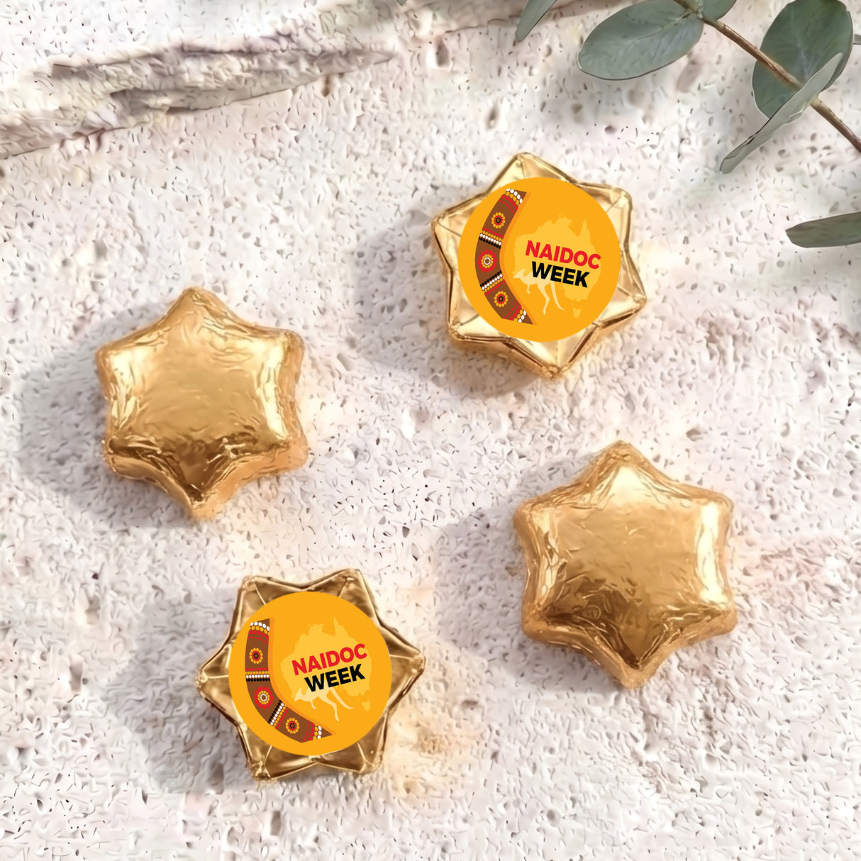 Naidoc Boomerang Personalised Foil Covered Chocolate Stars