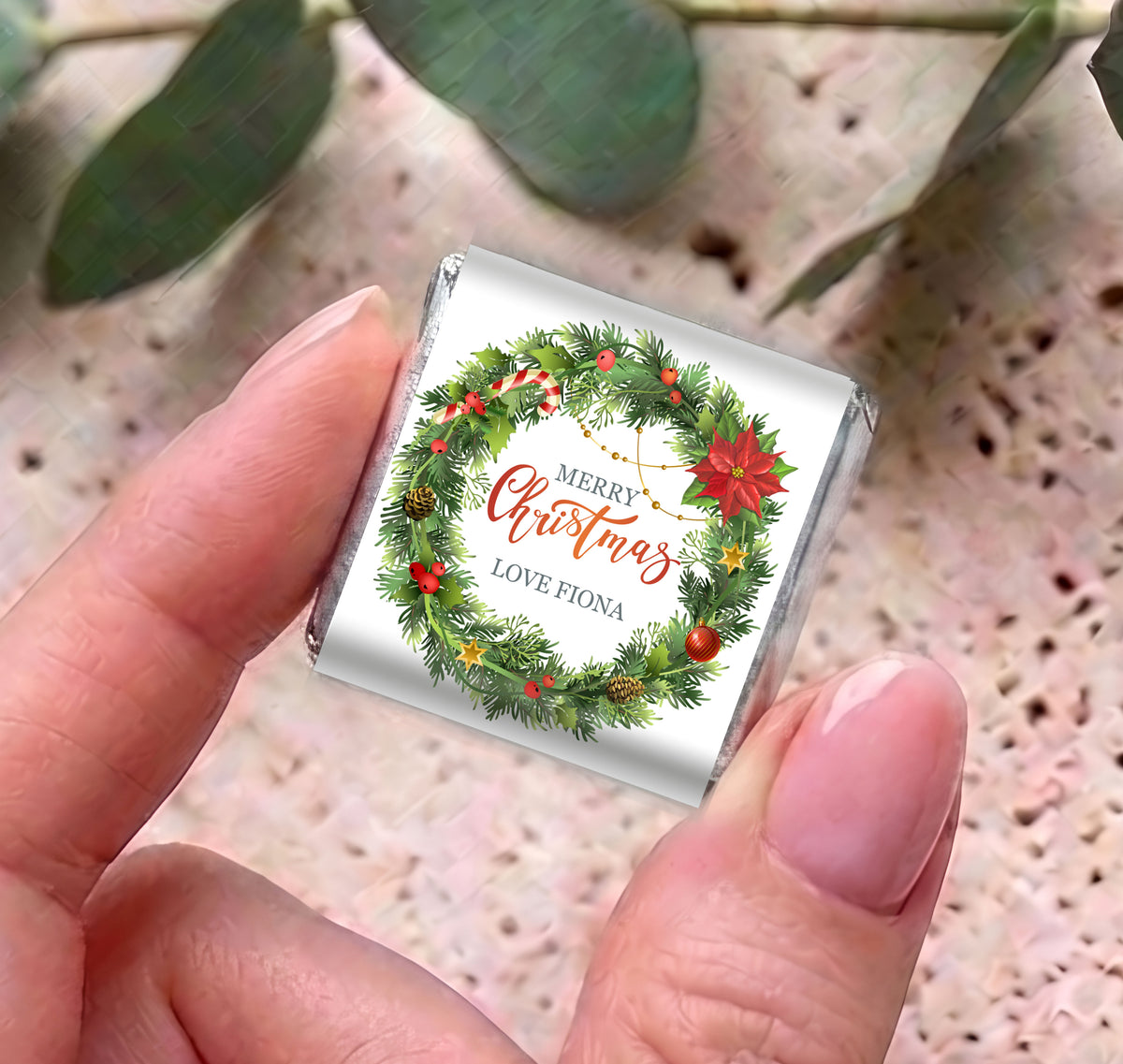 Christmas Wreath Personalised Mini Chocolates