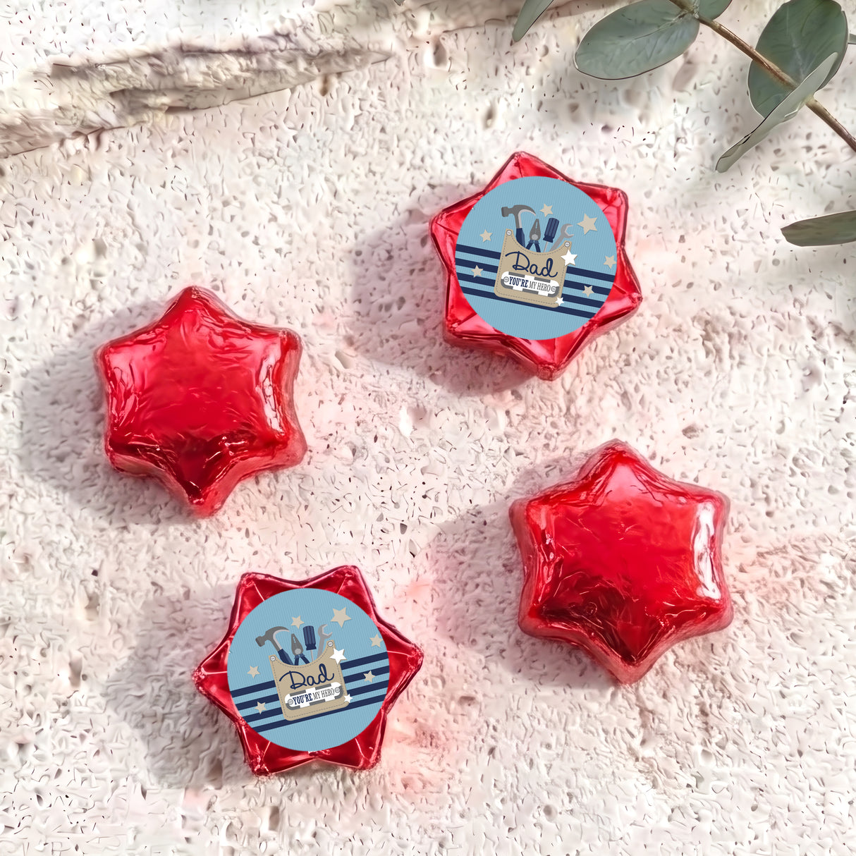 Fathers Day Tools Personalised Foil Covered Chocolate Stars