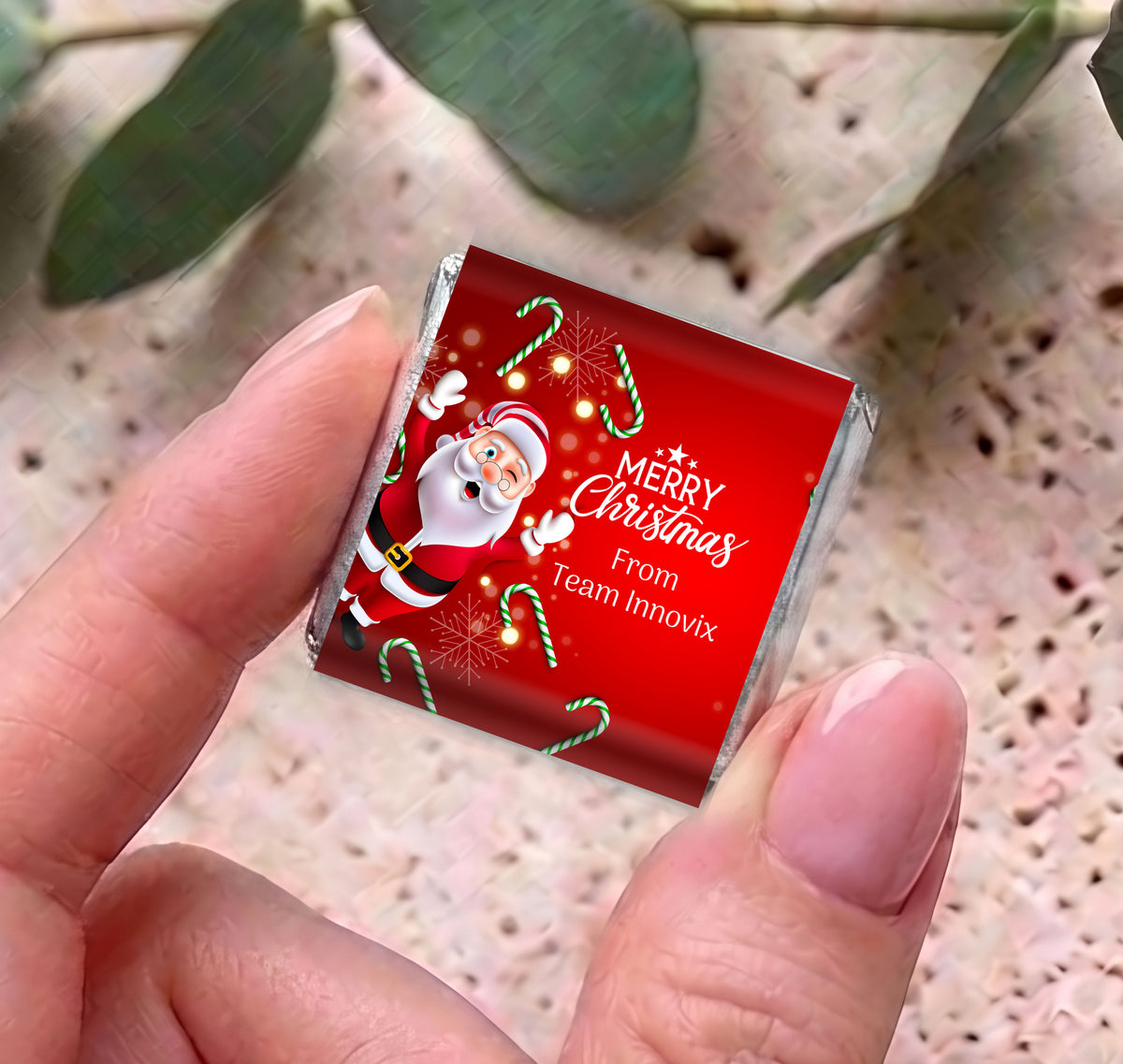 Waving Santa Personalised Mini Chocolates