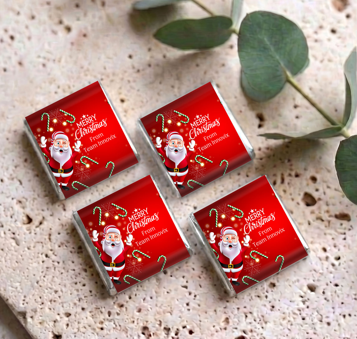 Waving Santa Personalised Mini Chocolates