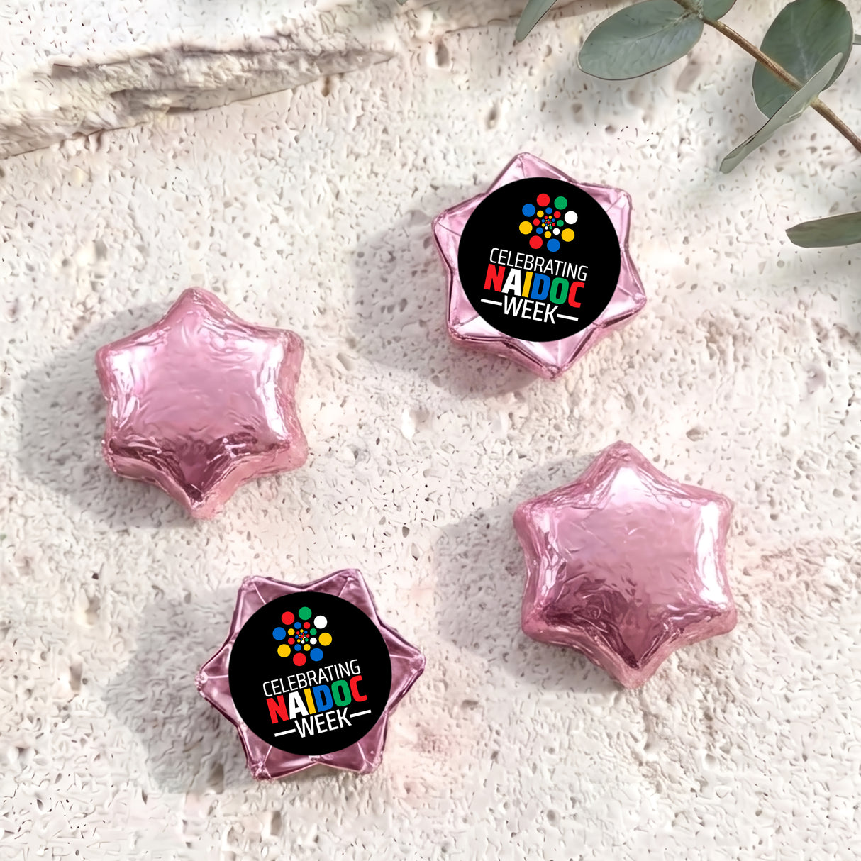Naidoc Design 1 Personalised Foil Covered Chocolate Stars
