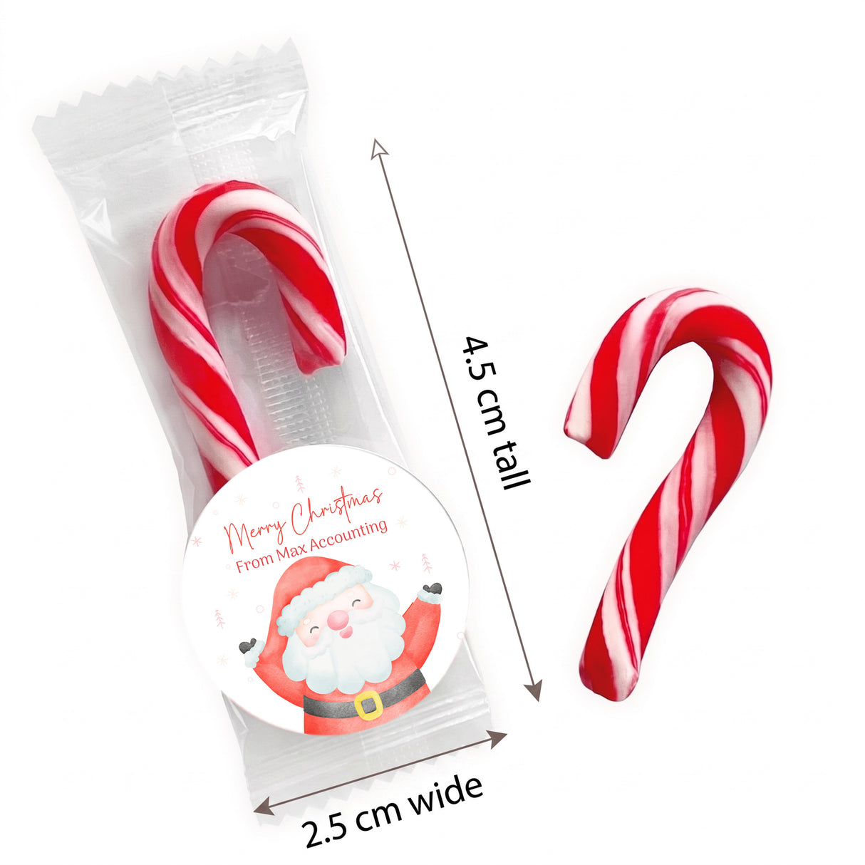 Happy Santa Personalised Mini Candy Canes