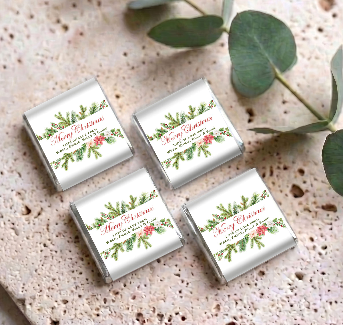 Watercolour Christmas Personalised Mini Chocolates