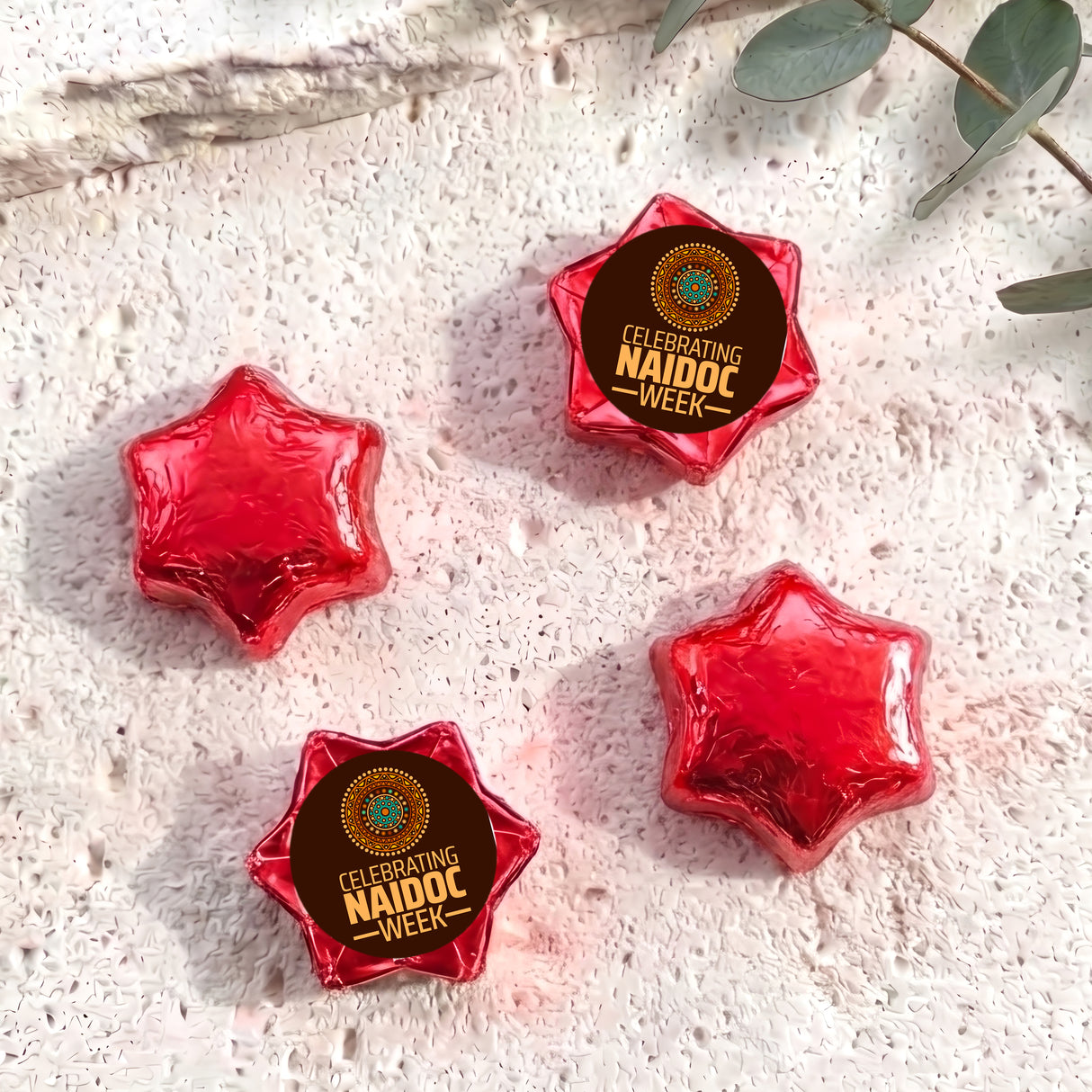 Naidoc Design 2 Personalised Foil Covered Chocolate Stars