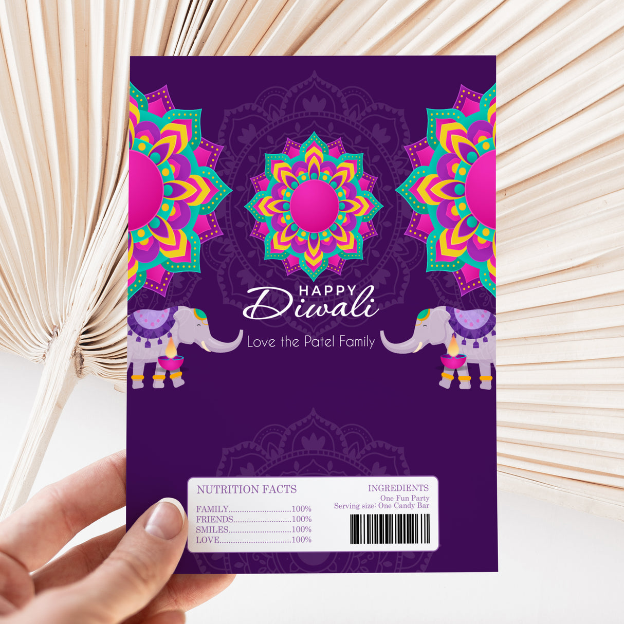 Diwali Elephant Design Chocolate Wrapper DIY