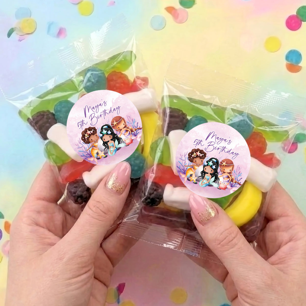Mermaids Birthday Personalised Party Mix Lolly Bag