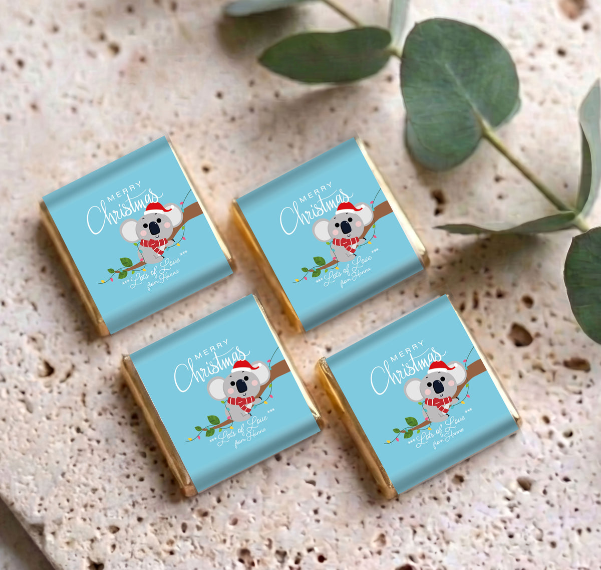 Favour Perfect Christmas Koala Personalised Mini Chocolates
