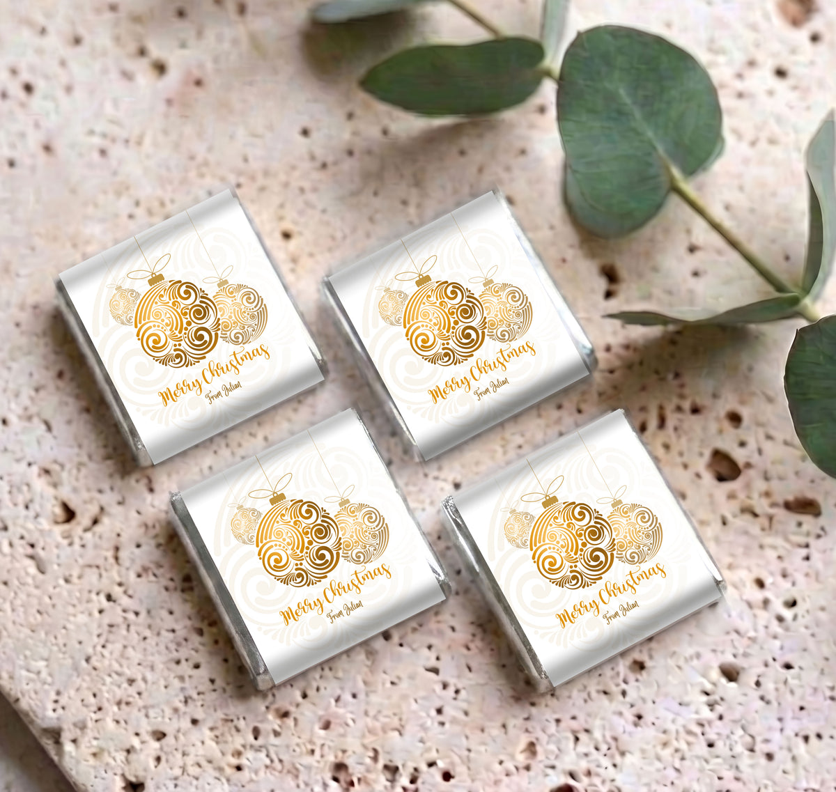 Christmas Gold Balls Personalised Mini Chocolates