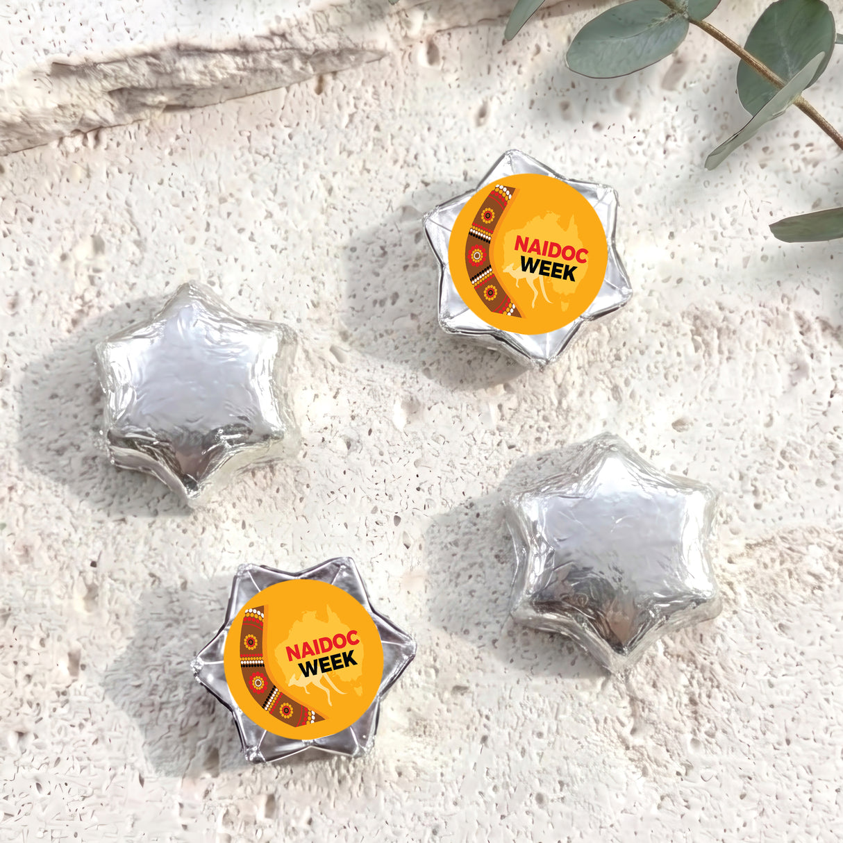 Naidoc Boomerang Personalised Foil Covered Chocolate Stars