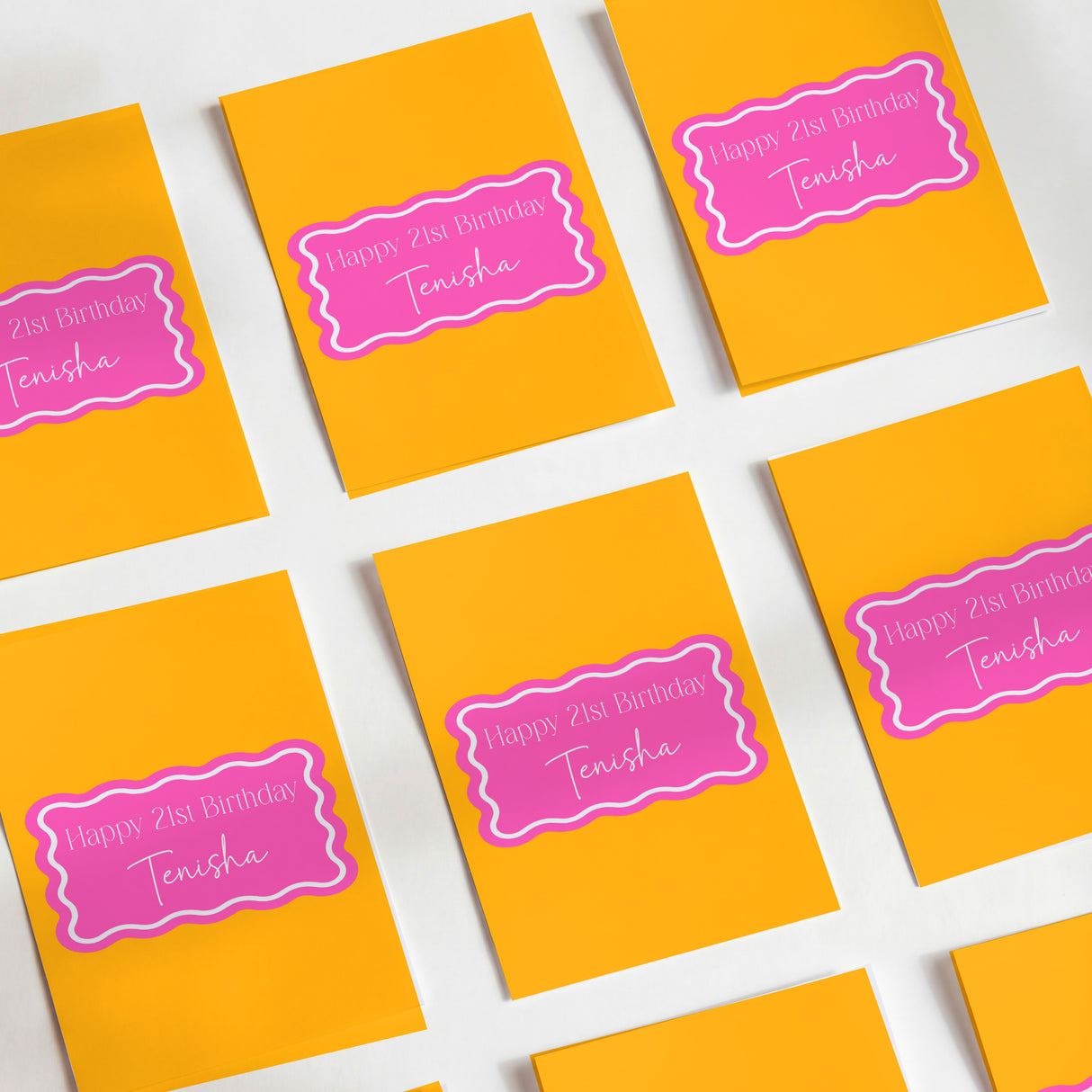Pink Orange Wavy Girl Design DIY Mockup