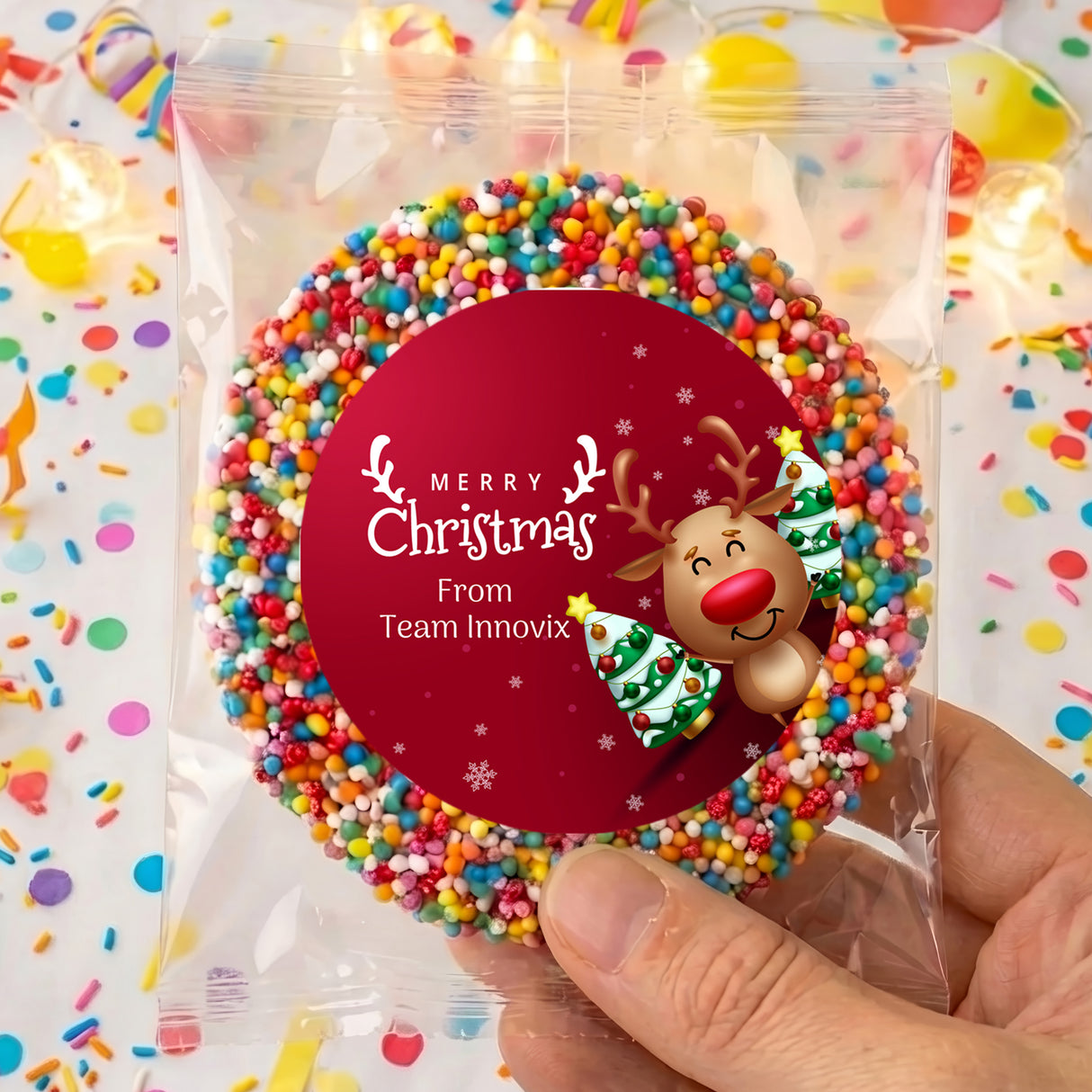 Happy Reindeer Personalised Giant Freckles
