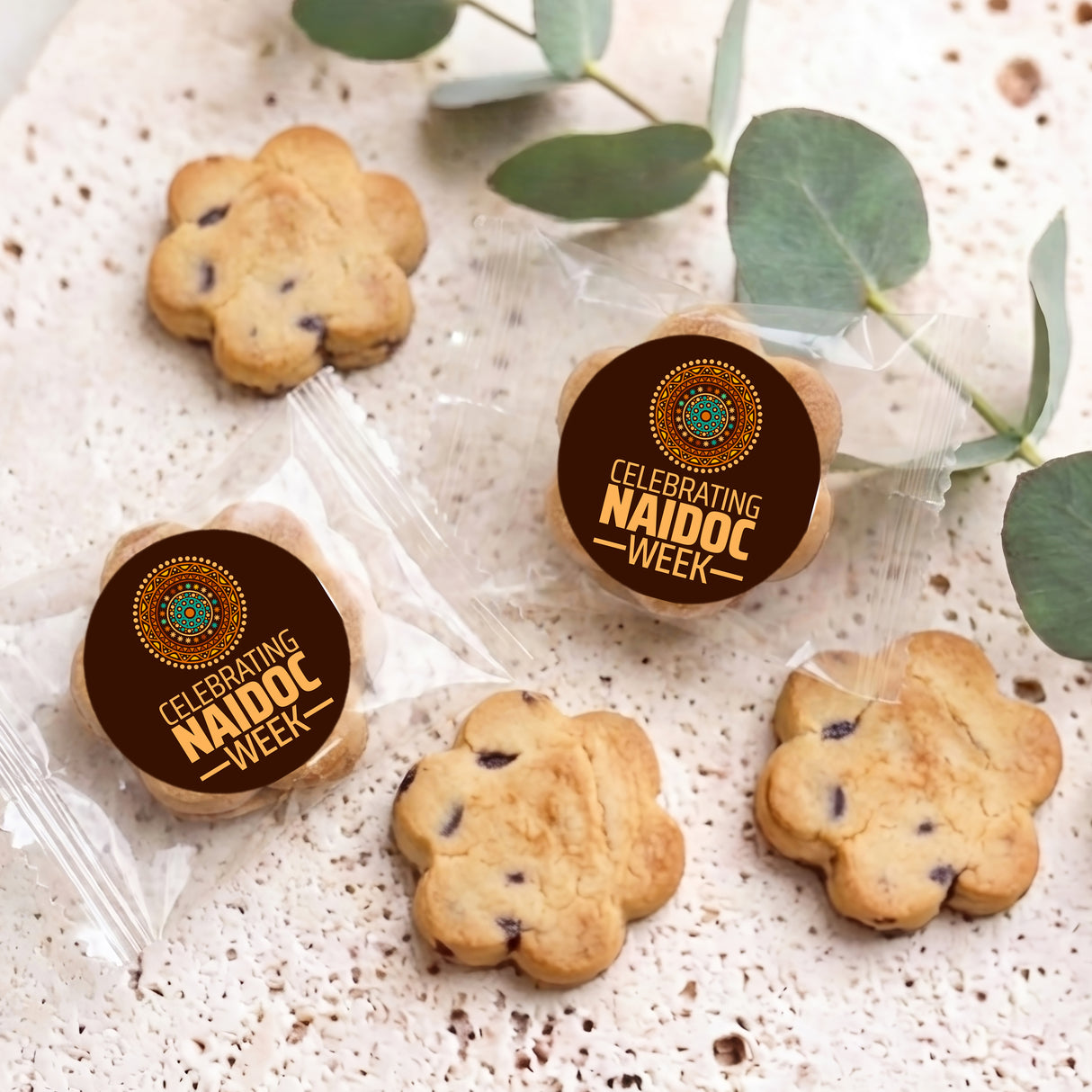 Naidoc Design 2 Personalised Bite Size Choc Chip Cookies