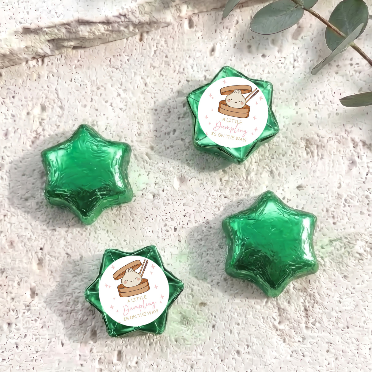 Little Dumpling Pink Personalised Foil Covered Chocolate Stars