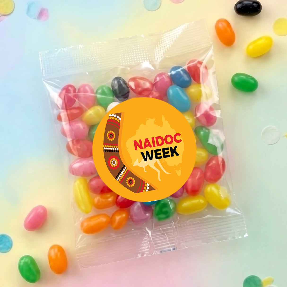 Naidoc Boomerang Personalised Jelly Bean Bags