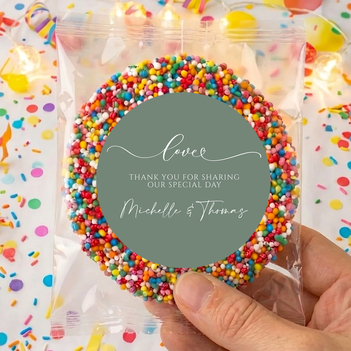 Sage Green Wedding Love Personalised Giant Freckles