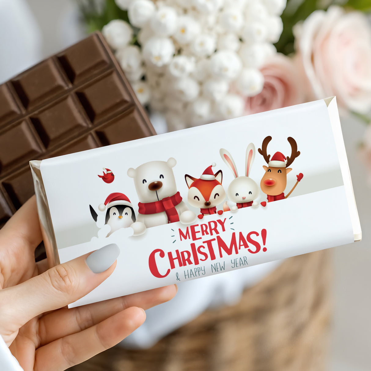 Jolly Christmas Animals Chocolate Bar