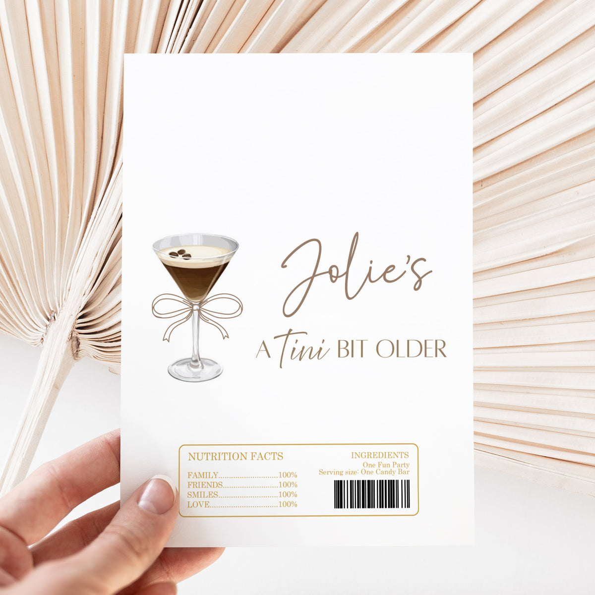 Tini Bit Older Martini DIY Printed Chocolate Wrappers
