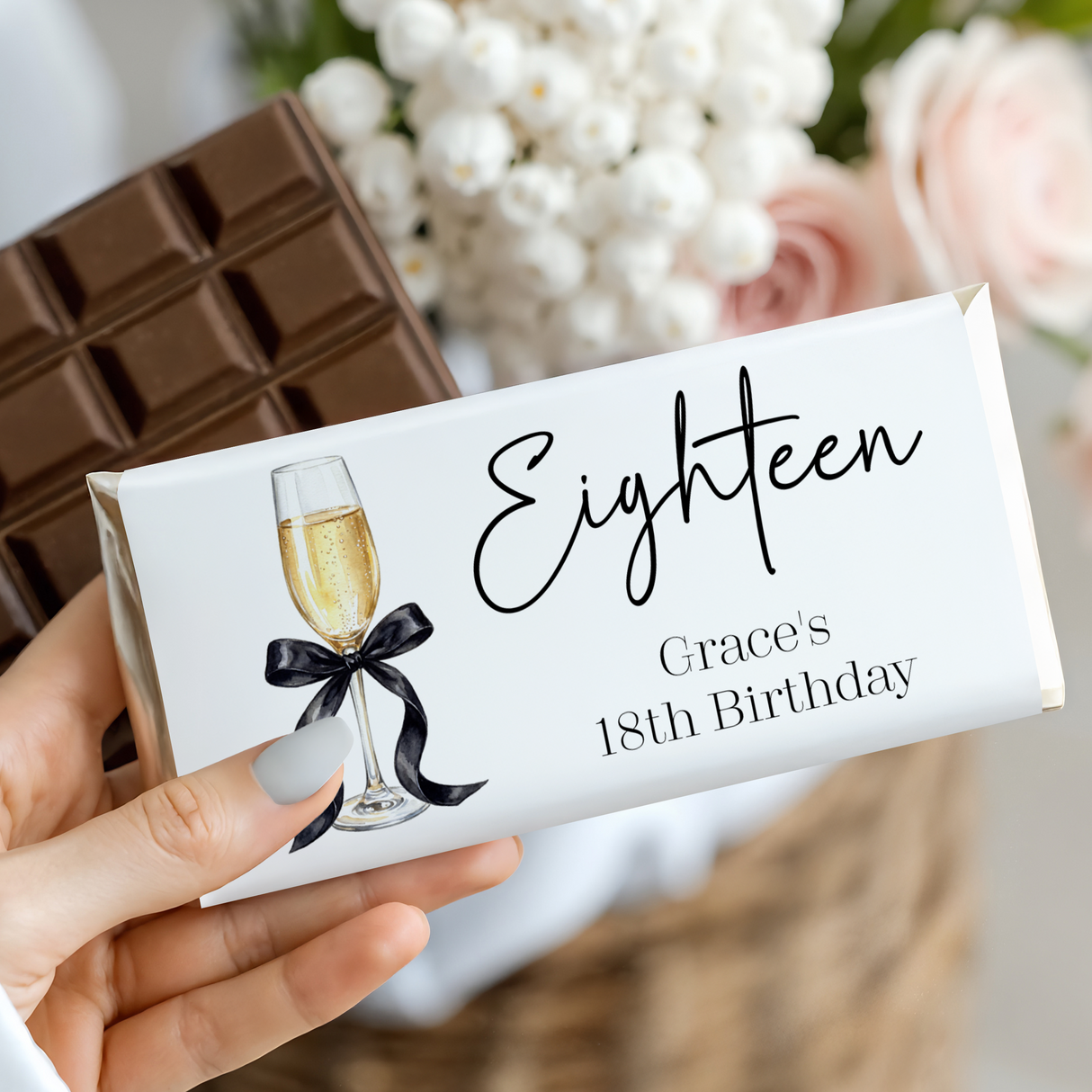 Champagne 18th Birthday Chocolate Bar