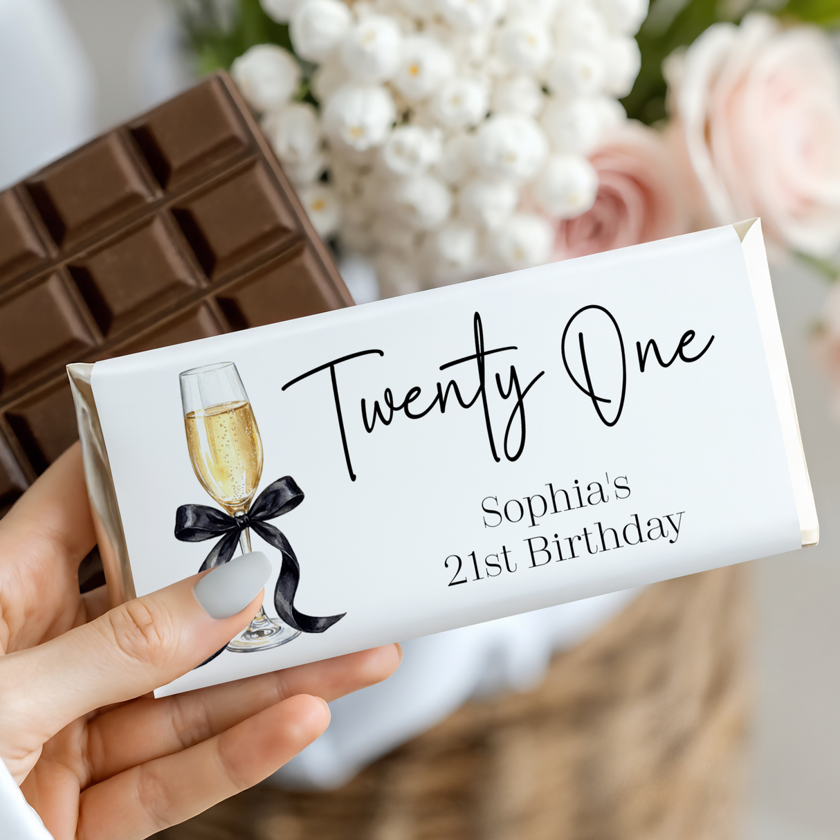Champagne 21st Birthday Chocolate Bar