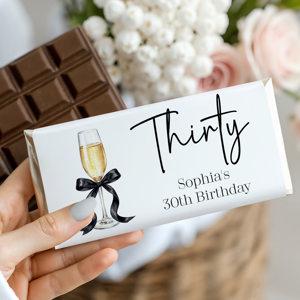 Champagne 30th Birthday Chocolate Bar