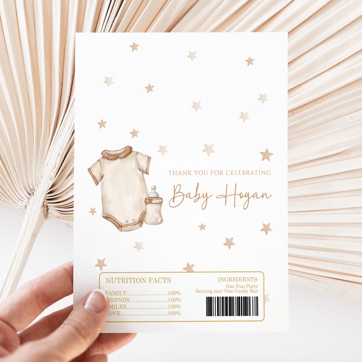Baby Onesie Gender Neutral Baby Shower DIY Printed Chocolate Wrappers