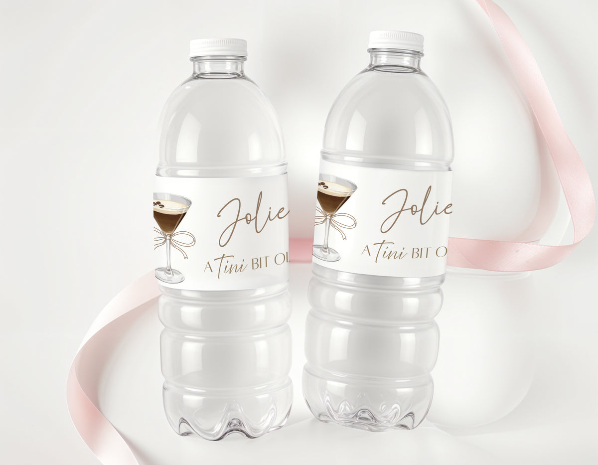 Tini Bit Older Martini Personalised Water Bottle Labels