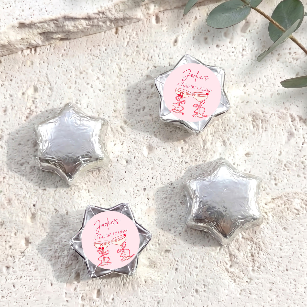 Tini Bit Older Martini Personalised Foil Covered Chocolate Stars